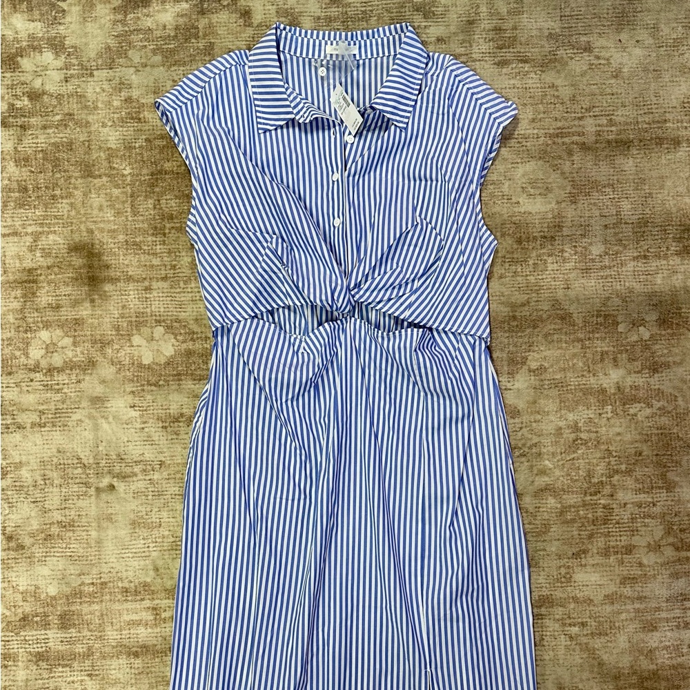 Maurices Striped Twist Front Shirt Dress